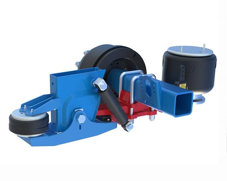 Reverse air suspension assembly